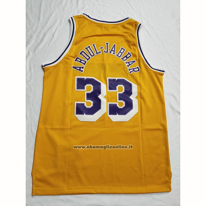 Maglia Los Angeles Lakers Kareem Abdul-jabbar #33 Mitchell & Ness 1984-85 Giallo